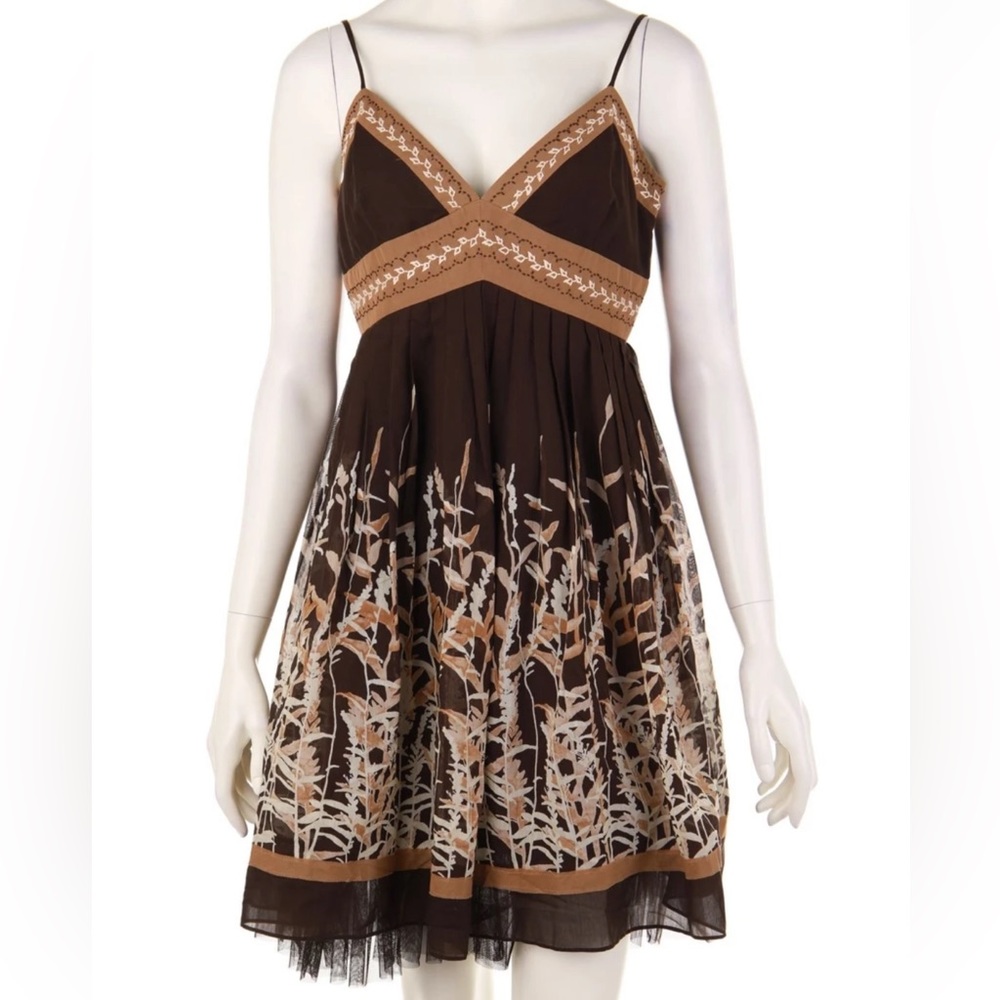 BCBGMAXAZRIA Women's Brown and Tan Dress